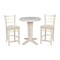 International Concepts 30 in. Solid Wood Round Top Pedestal Dining Table with 2 Counter Height Stools, Unfinished K-30RT-23B-S6172-2 - alternate 1